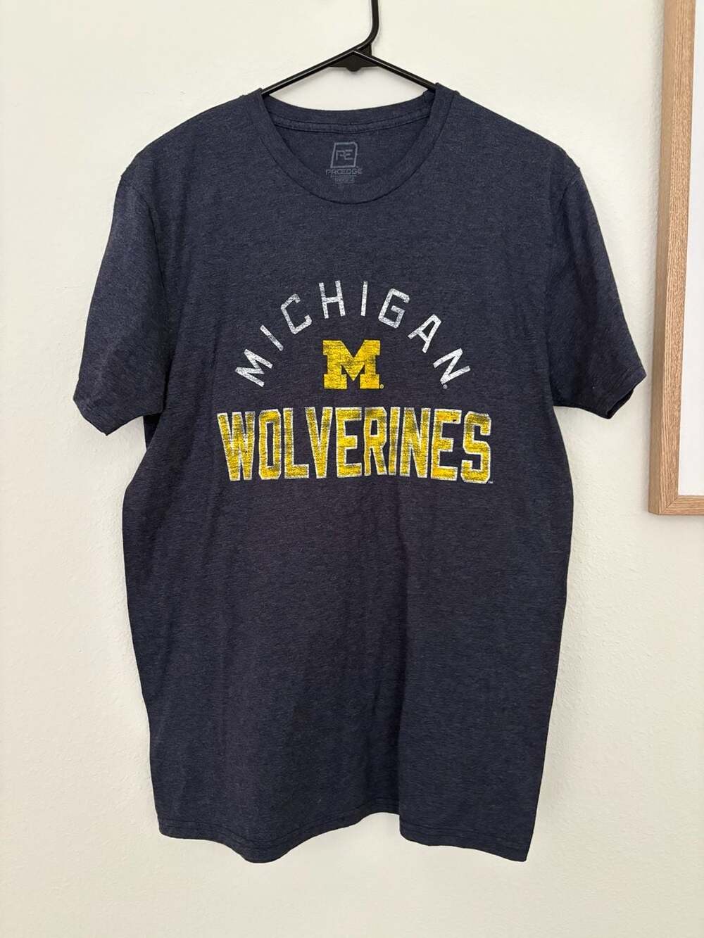 ProEdge Michigan Wolverines T-Shirt Size M Heather Navy
